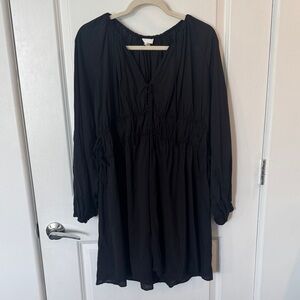 Elegant Black Long-Sleeve Dress H&M Small